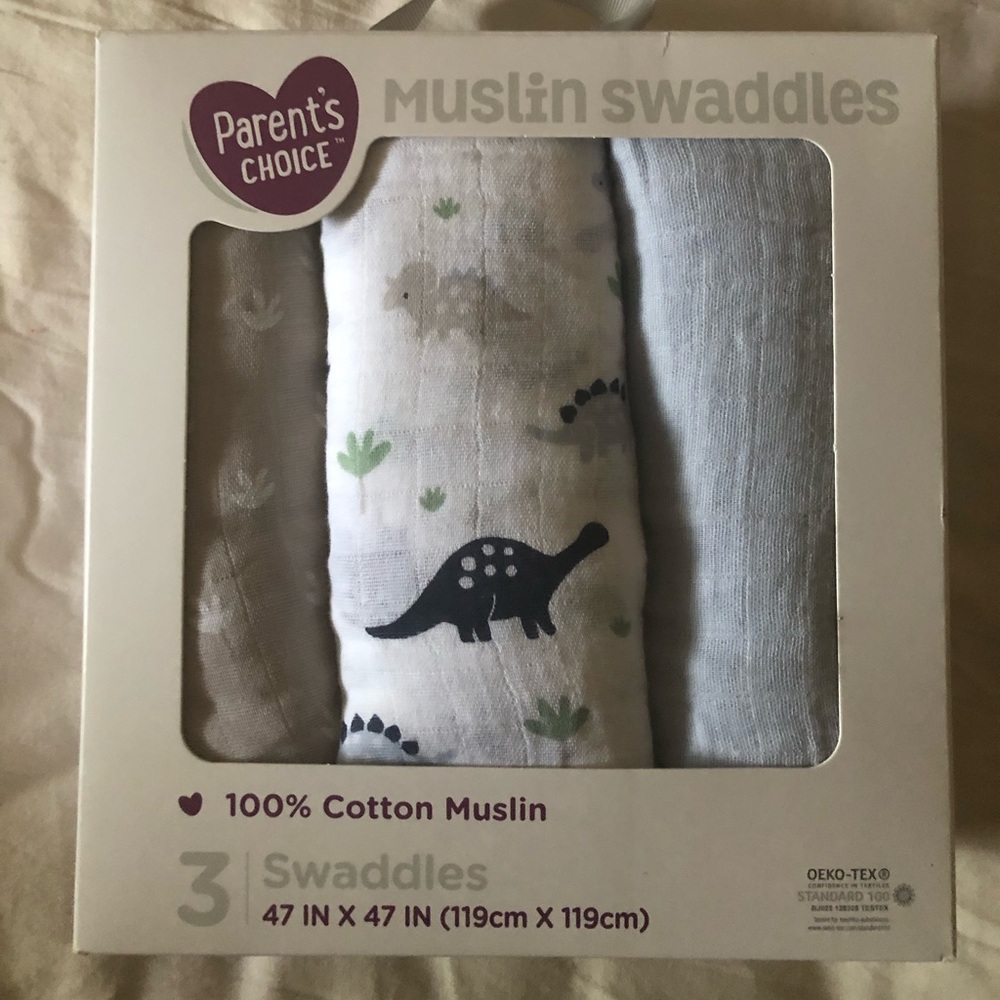 Muslin swaddles (Pack of three)